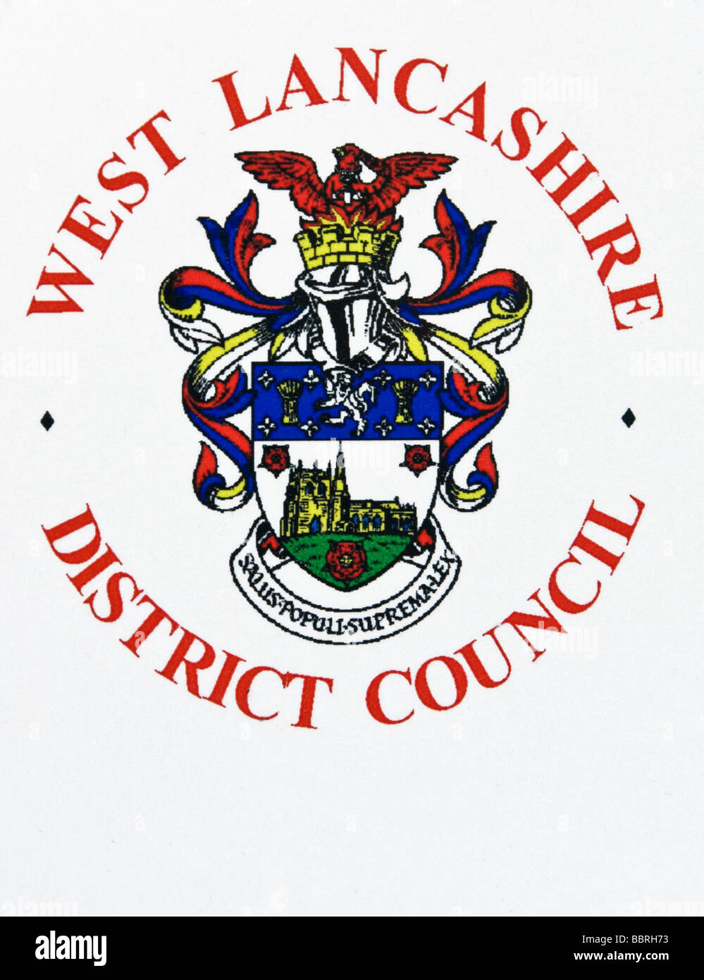Escudo de West Lancashire District Council Foto de stock