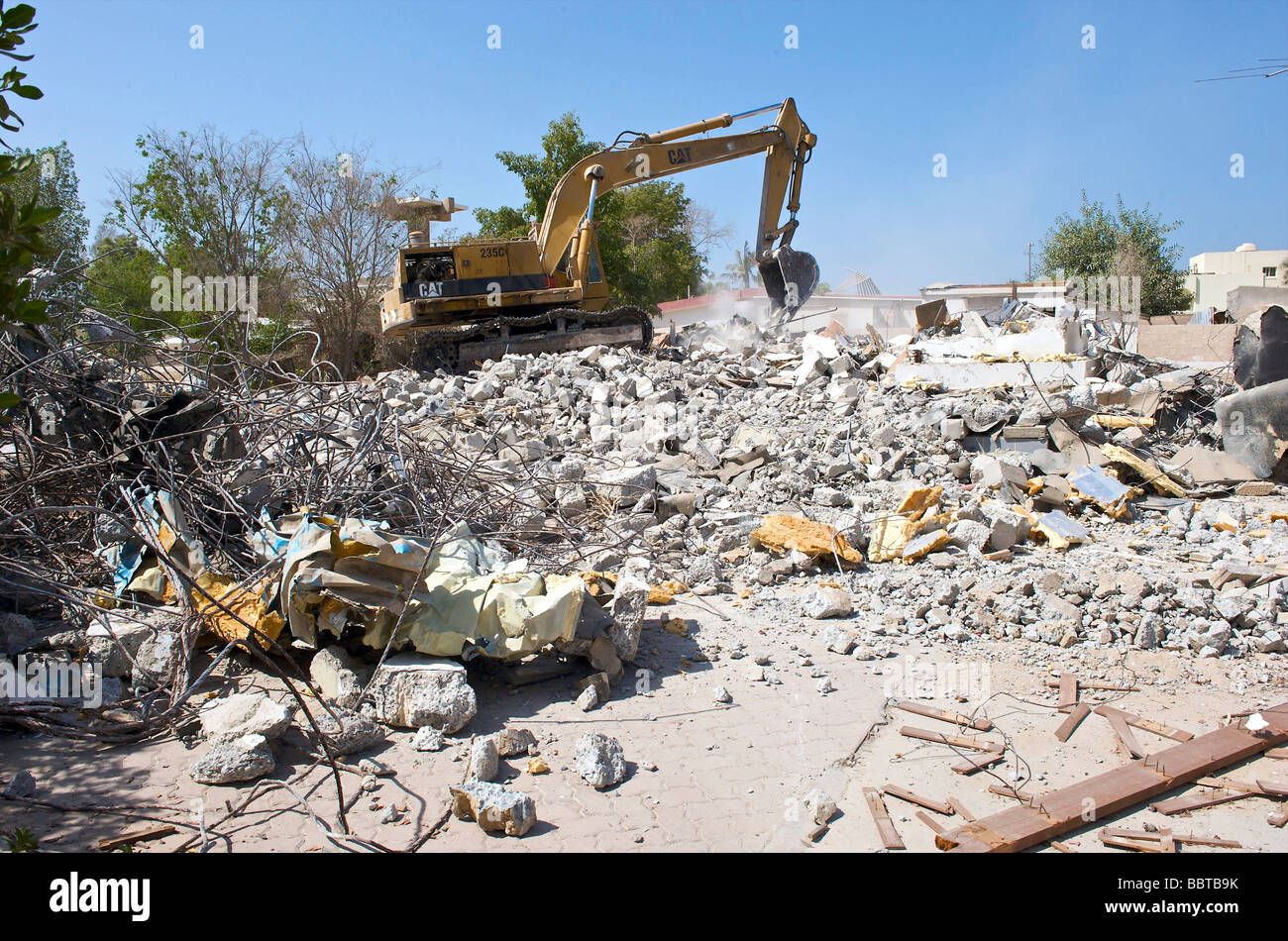 Dubai Jumeirah casas abandonadas que serán destruidas para dejar espacio para los palacios de la familia Al Maktum Foto de stock