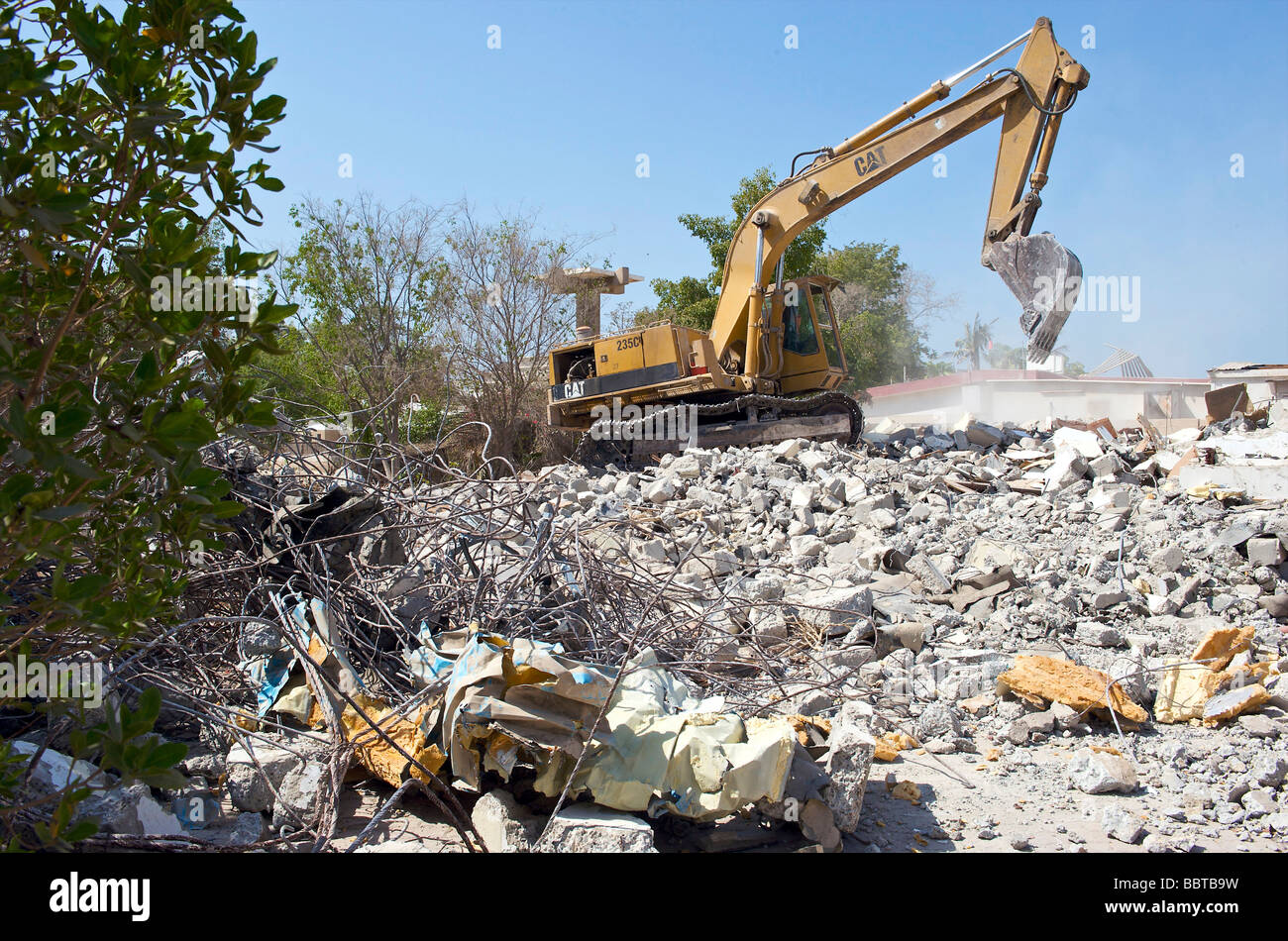 Dubai Jumeirah casas abandonadas que serán destruidas para dejar espacio para los palacios de la familia Al Maktum Foto de stock