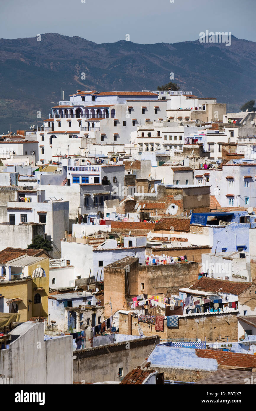 Vista de Chefchaouen, Marruecos Foto de stock