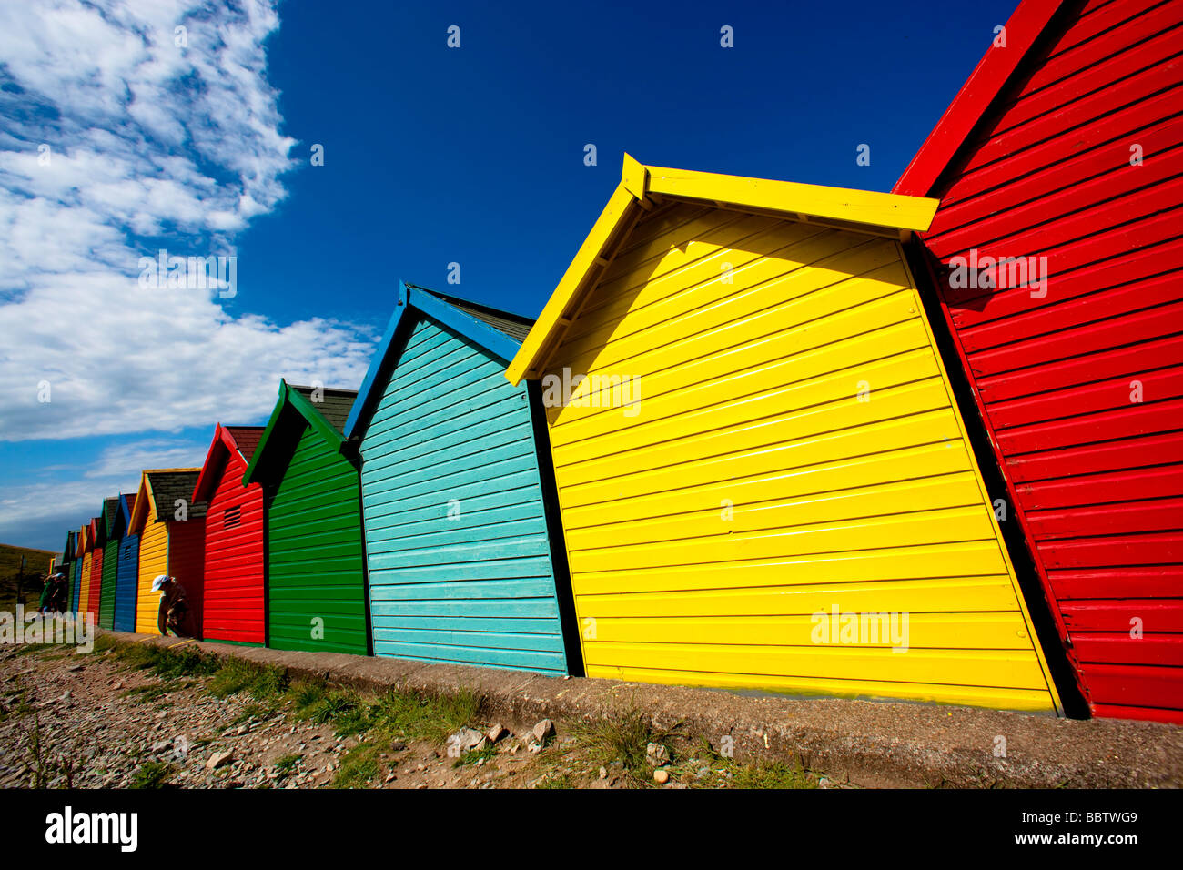 Cabañas de playa Whitby Foto de stock