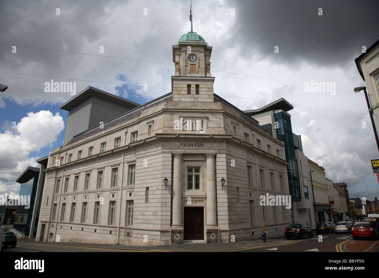 Ayuntamiento Ballymena ahora parte de la malla y el museo arts complex ballymena condado de Antrim Reino Unido Irlanda del Norte Foto de stock