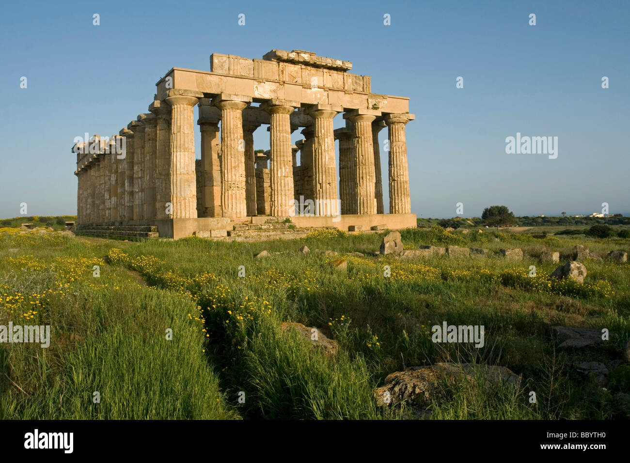 Antiguo templo griego, sitio arqueológico, Selinunte, en Sicilia, Italia, Europa Foto de stock