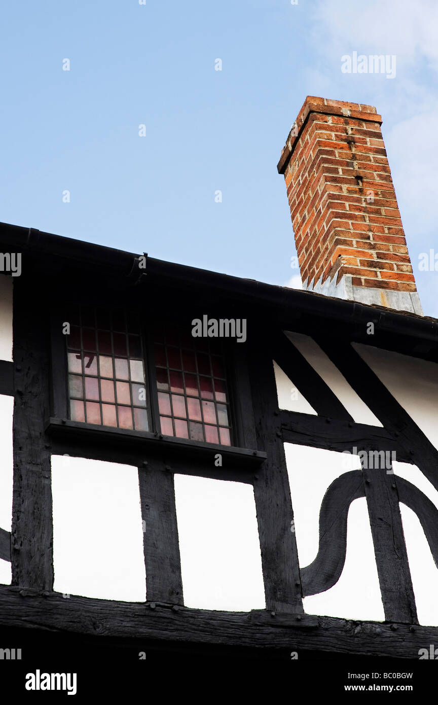 Casas de entramado de madera de estilo Tudor, Stratford upon Avon, Warwickshire, Inglaterra Foto de stock