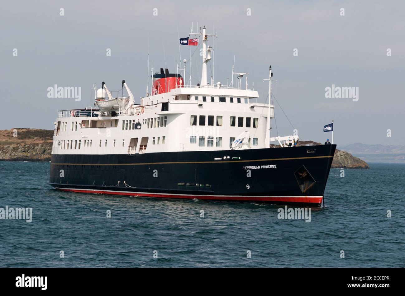 Hebridean Princess Cruise Ship Gigha off Foto de stock