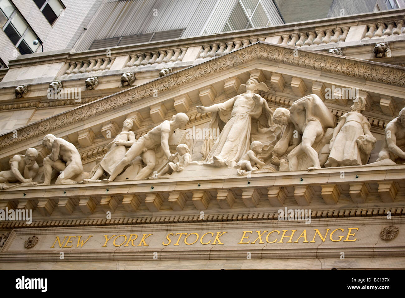 Bolsa de Valores de Nueva York, NY Manhattan Foto de stock
