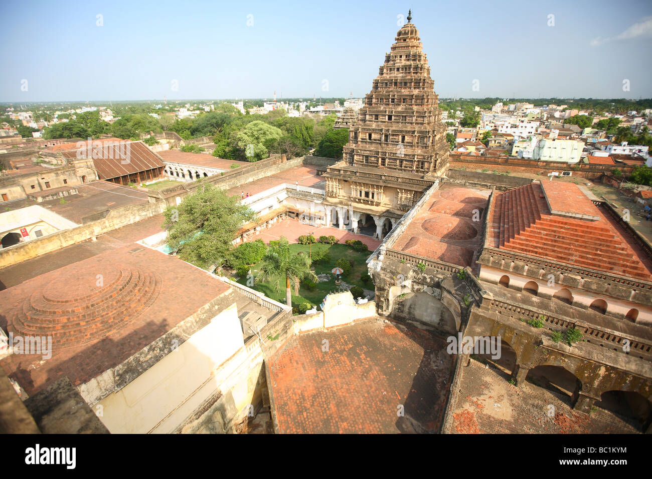 La India, Tamil Nadu, Thanjavur, Tanjore, patio escolar Fotografía de
