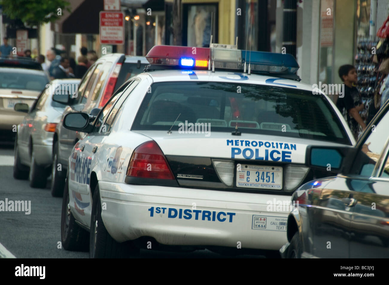 Vehículo de la policía en Washington DC, Estados Unidos. Foto de stock
