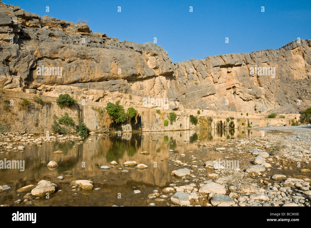 Wadi Ghul región Dakhiliyah al Sultanato de Omán Foto de stock