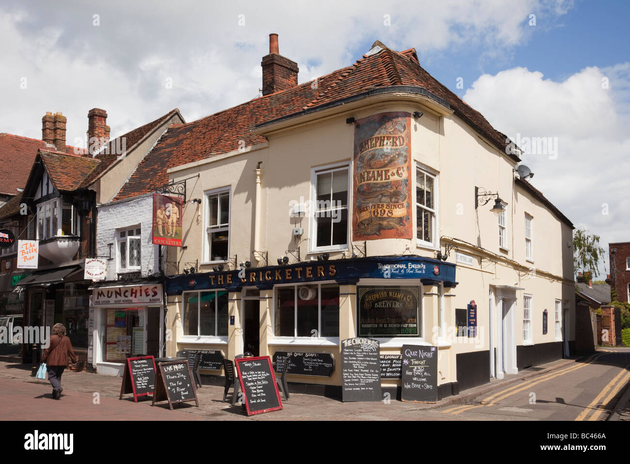 El pub Cricketers en el centro de la ciudad. Canterbury Kent Inglaterra Reino Unido Gran Bretaña Foto de stock