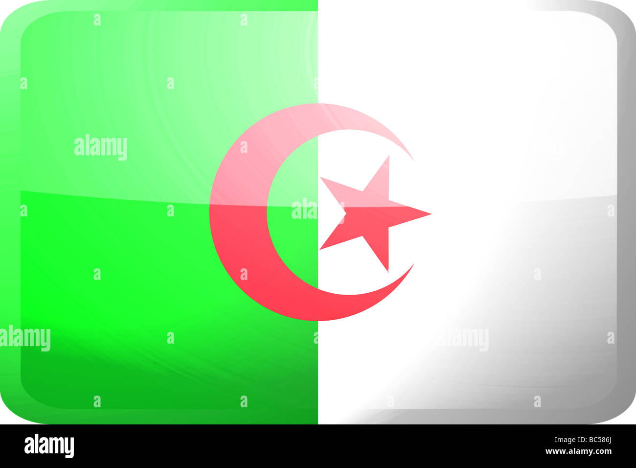 La bandera nacional de Argelia país ilustración brillante símbolo icono