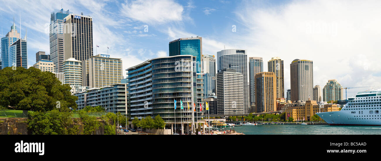 Circular Quay y del distrito central de negocios de Sydney panorámicas de Nueva Gales del Sur, Australia Foto de stock
