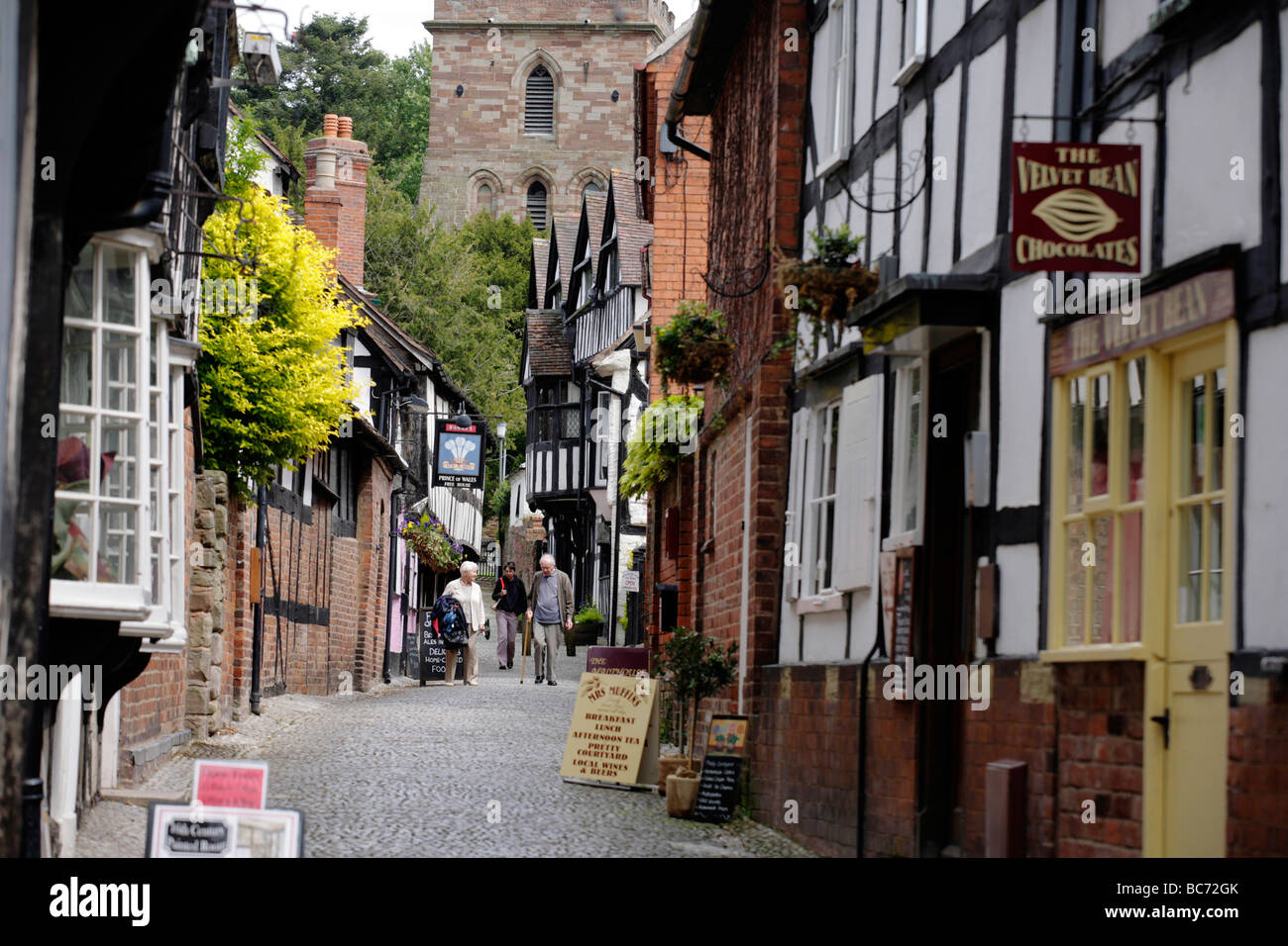 Church Lane en Ledbury, Gloucestershire, Reino Unido Foto de stock
