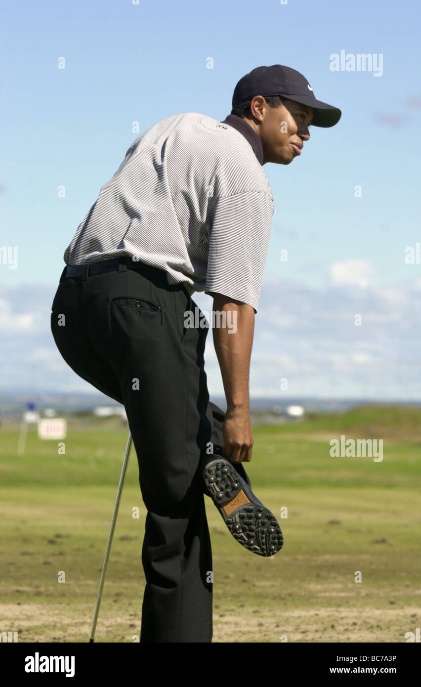 Ganador del British Open de golf Tiger Woods en St Andrews en 2000 Foto de stock