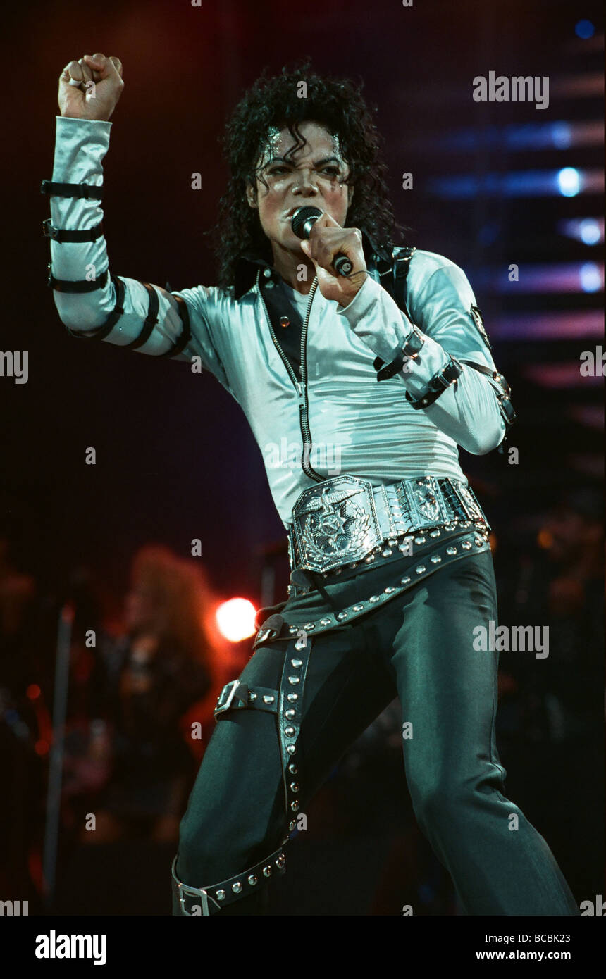 Michael Jackson en concierto en Wembley el 15 de julio de 1988 Foto de stock