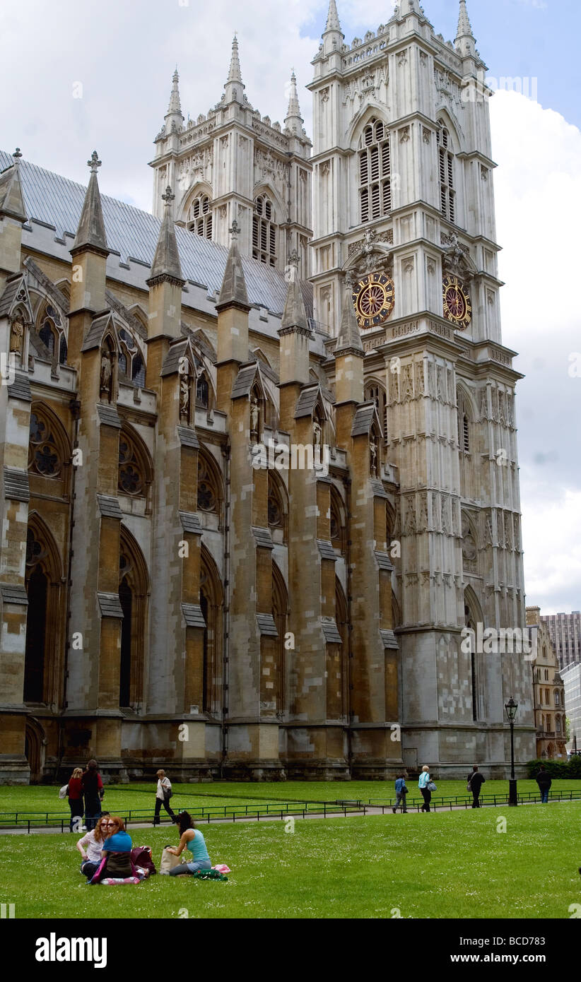 La abadía de Westminster por día Foto de stock