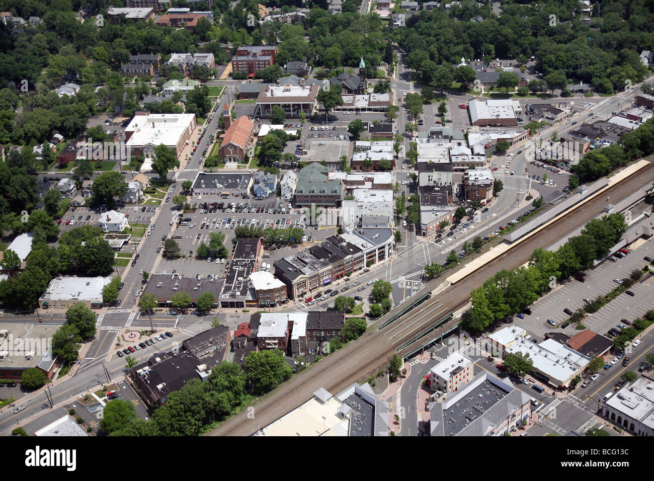 Foto aérea de Cranford, New Jersey. Union County ESTADOS UNIDOS Estados Unidos Foto de stock