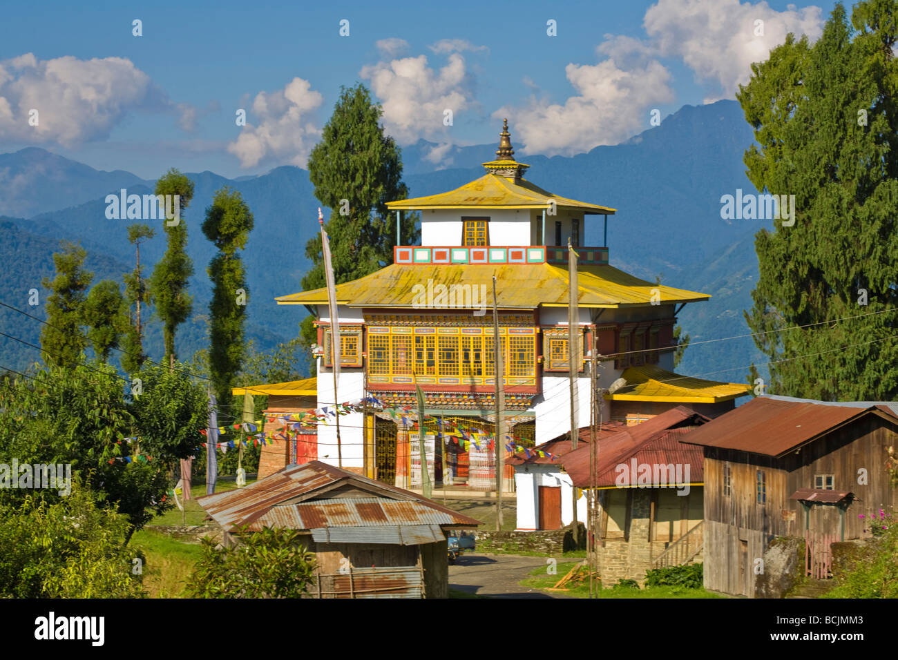India, Sikkim, Ravangla (Rabongla), Ralang, antiguo Ralang Gompa Foto de stock