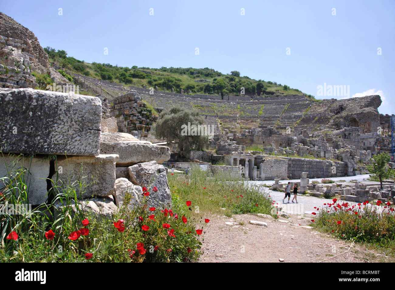 El teatro, la antigua ciudad de Éfeso, Selcuk, Izmir, Turquía Provincia Foto de stock