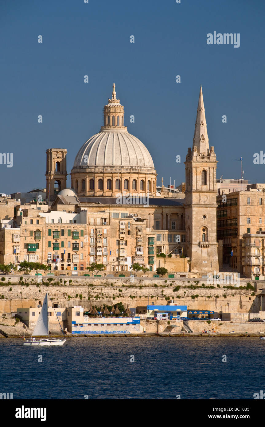 Vista de la ciudad Valletta, Malta Foto de stock