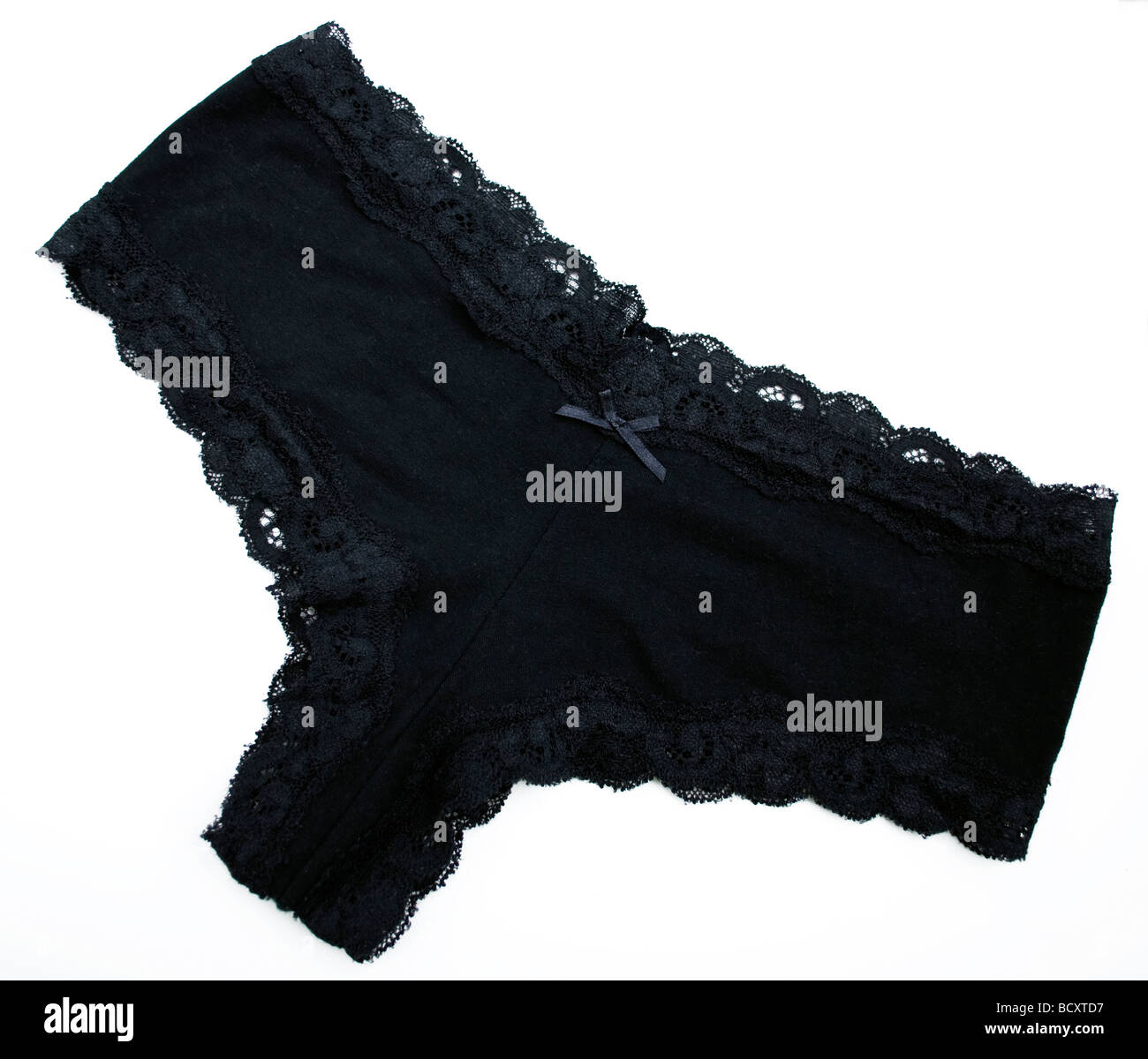 La mujer ropa interior de encaje negro filo Fotografía de stock - Alamy