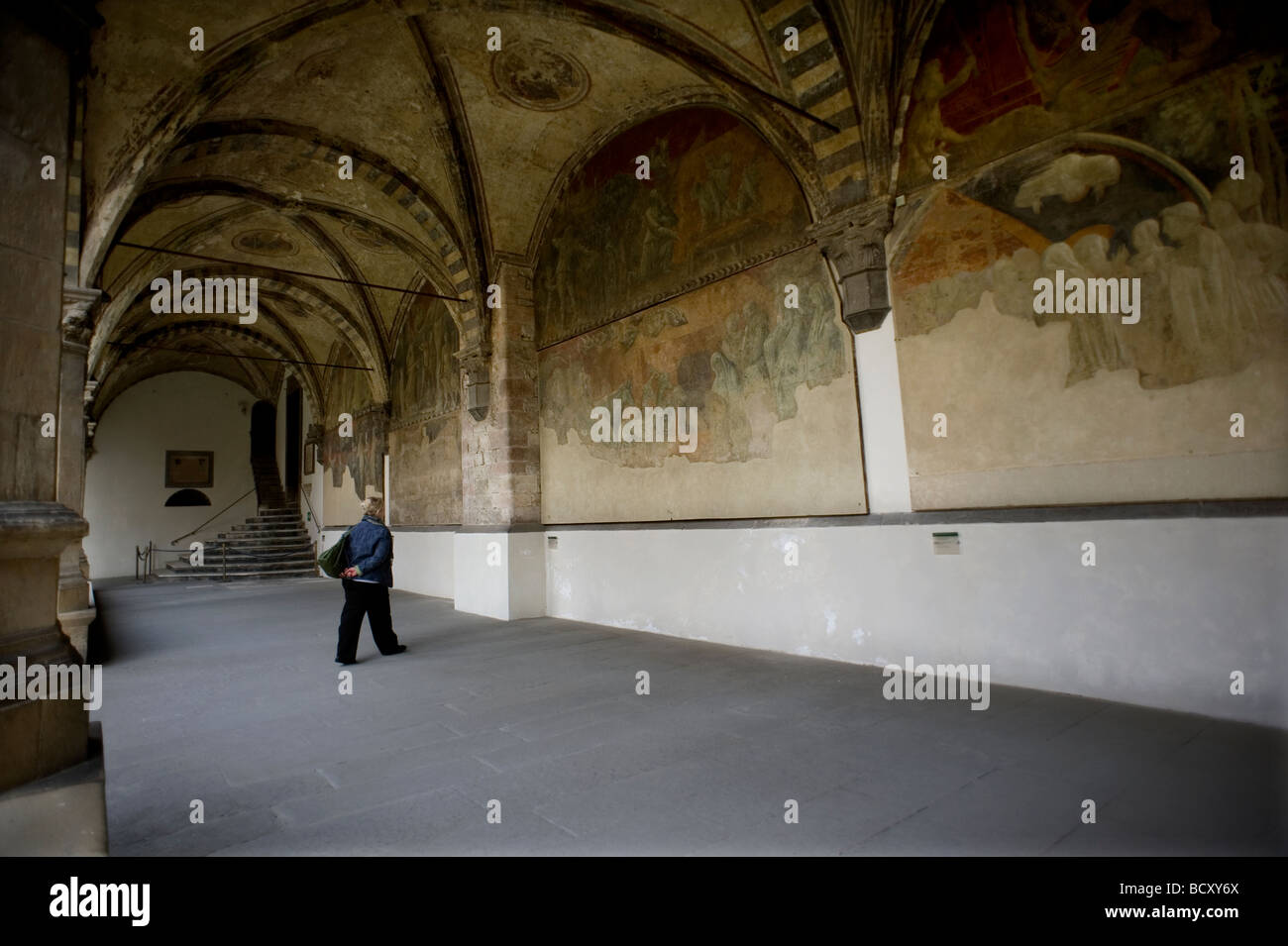 Florencia Italia Toscana Toscana Cultura Arte renacentista claustro Verde Noah Flood Foto de stock