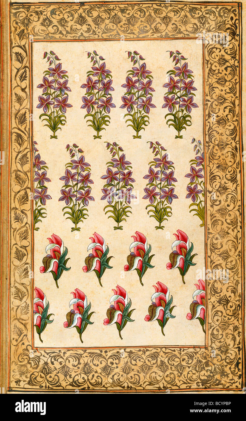 Diseño Textil. La India, siglo XVIII Foto de stock