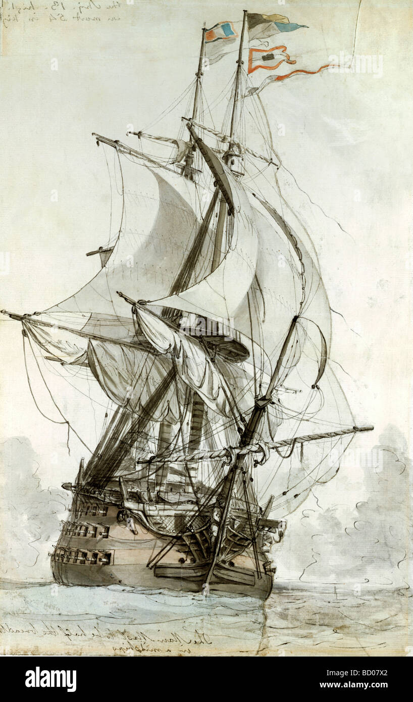 El Montague, Phillip J. de Loutherbourg. Inglaterra, siglo XVIII-XIX Foto de stock