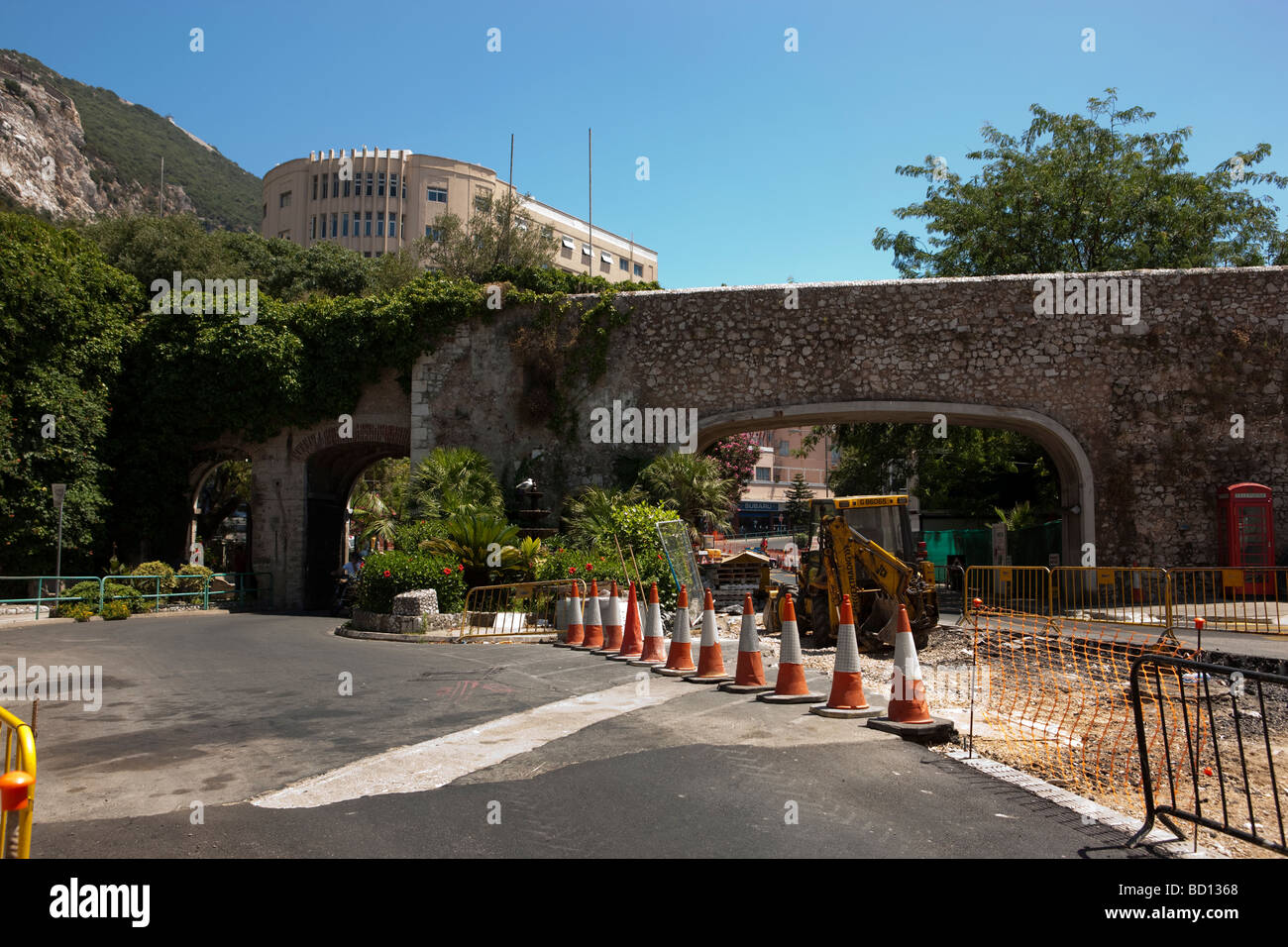 Viejo muro. Main Street. Gibraltar. Europa Foto de stock
