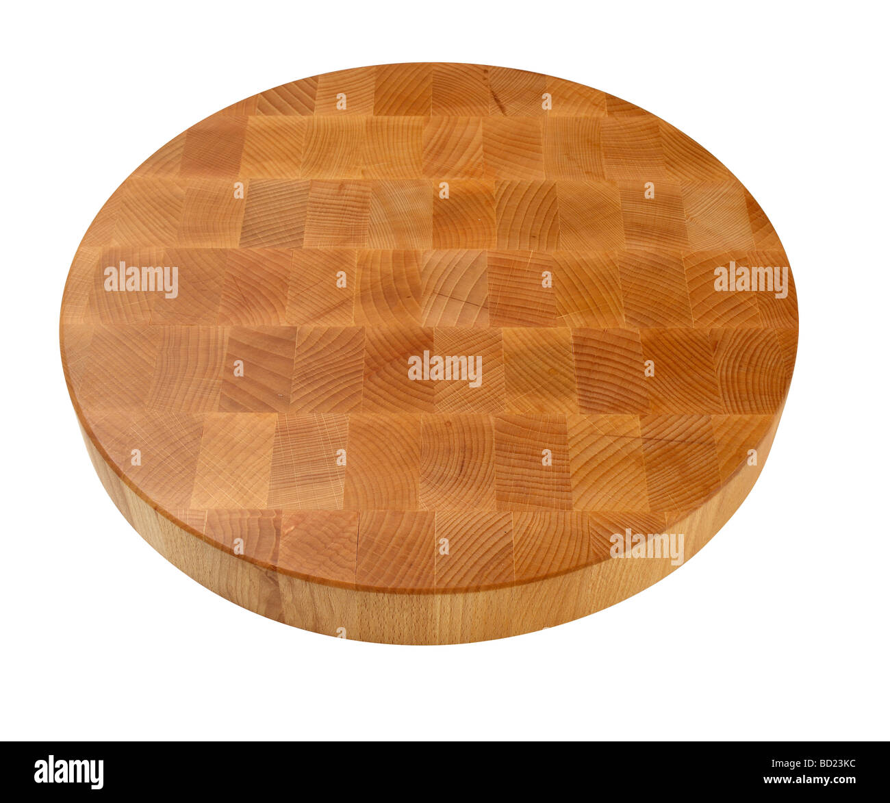 Tabla de cortar de madera redonda Foto de stock