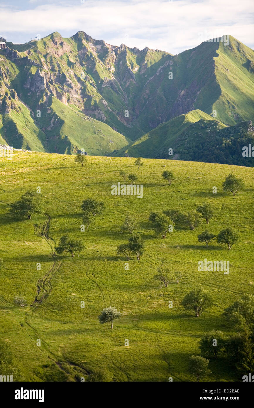 El Sancy macizo en verano (Puy de Dôme - Auvernia - Francia). Le Massif du Sancy en Eté (Puy de Dôme Auvernia - 63 - Francia). Foto de stock