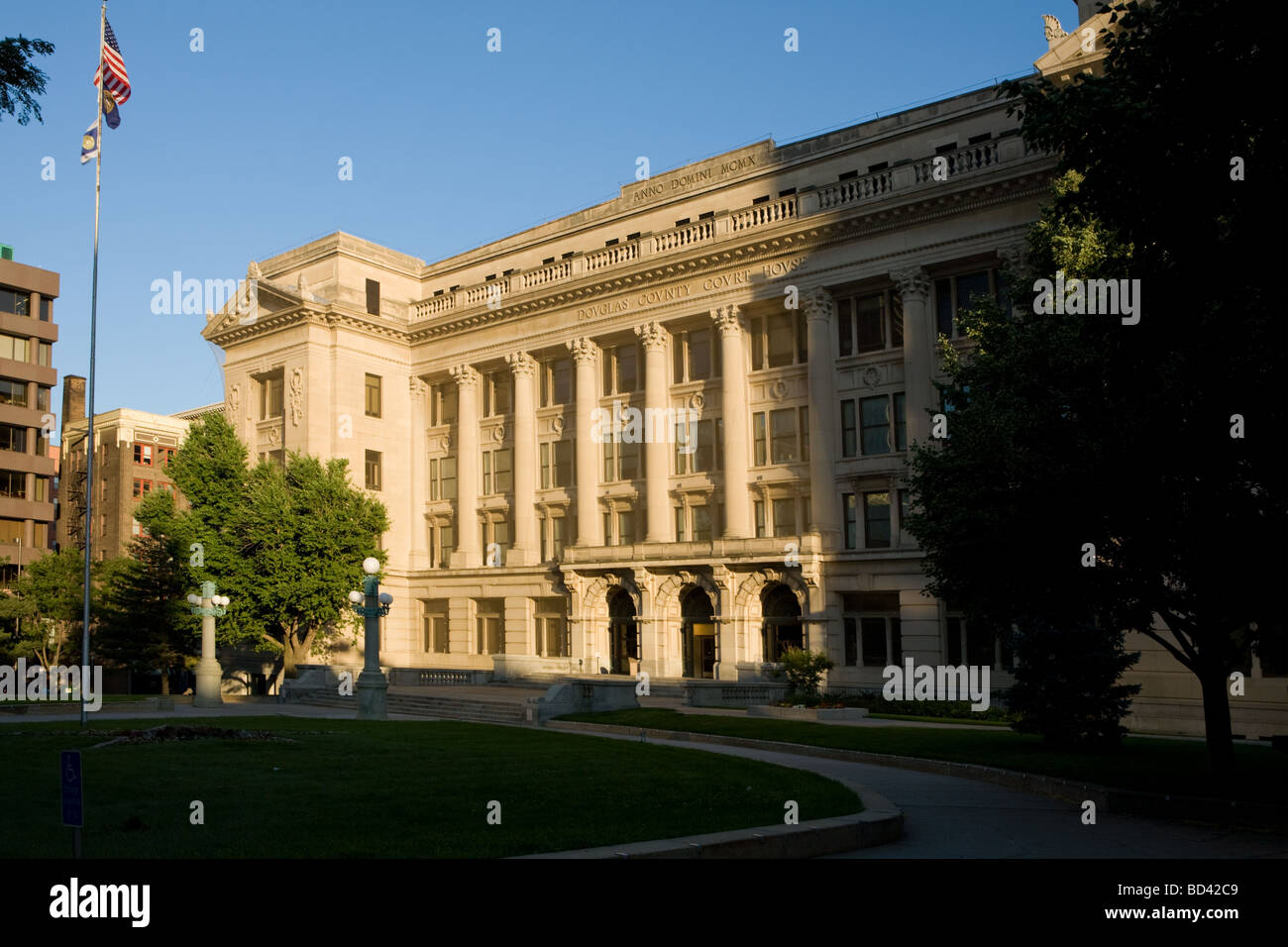 Douglas County Court House Omaha Nebraska Foto de stock