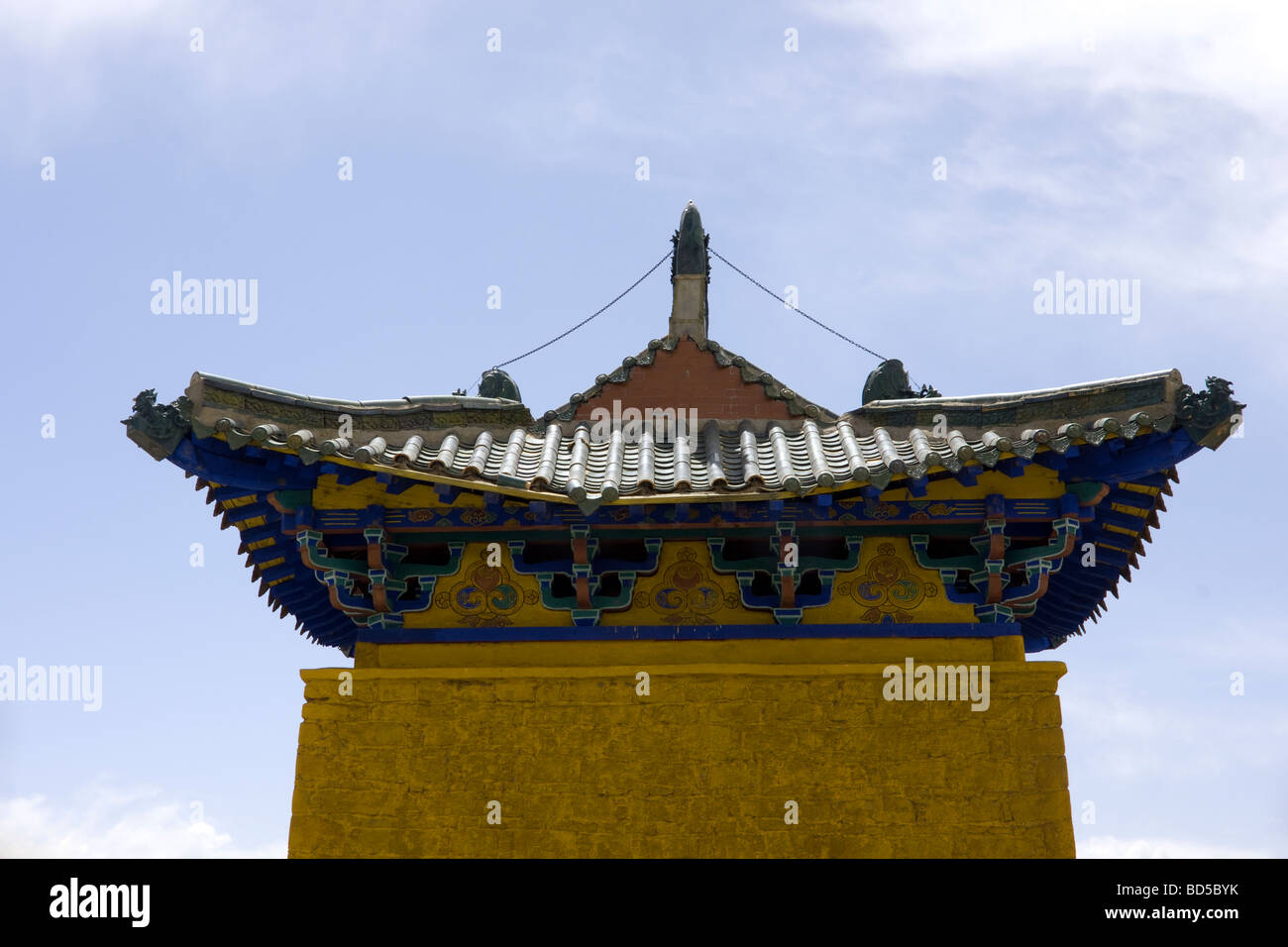 Detalle de la construcción en el palacio de Potala Foto de stock