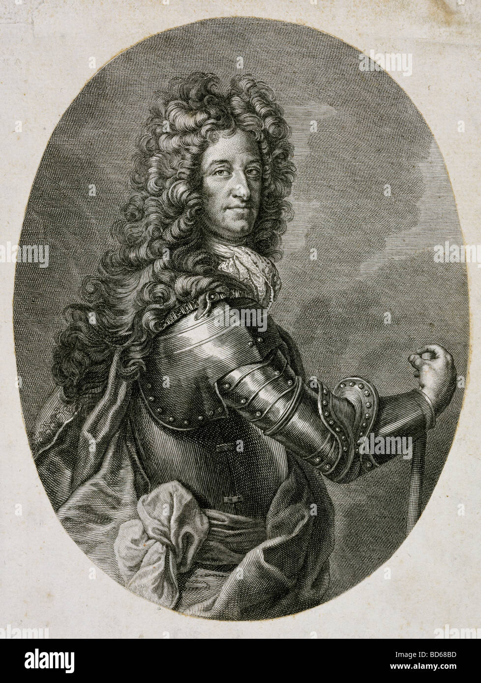 Maximiliano II Emanuel, 11.7.1662 - 26.2.1726, príncipe elector de Baviera 1679 - 1726, de longitud media, grabado en cobre, del siglo XVIII, el Copyright del artista no ha de ser borrado Foto de stock