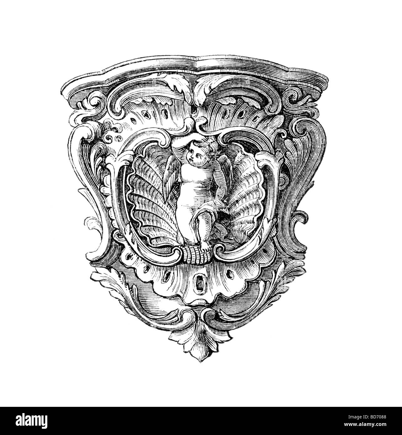 Soporte de cupido--Antigua Arquitectura y Diseño Ilustración Foto de stock