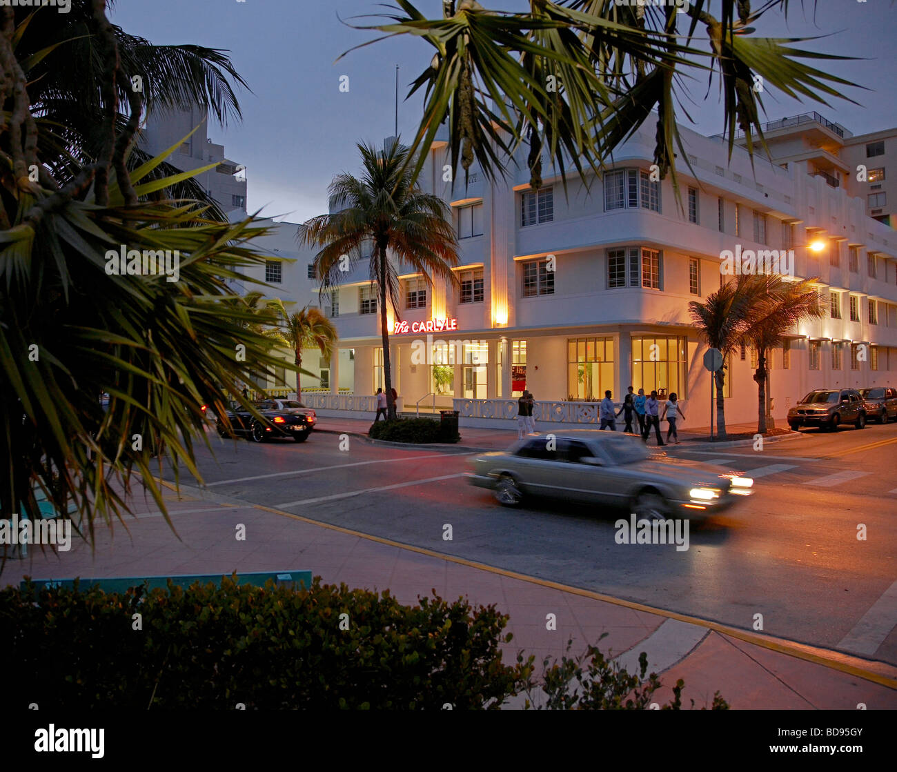 Ocean Drive de Miami Foto de stock