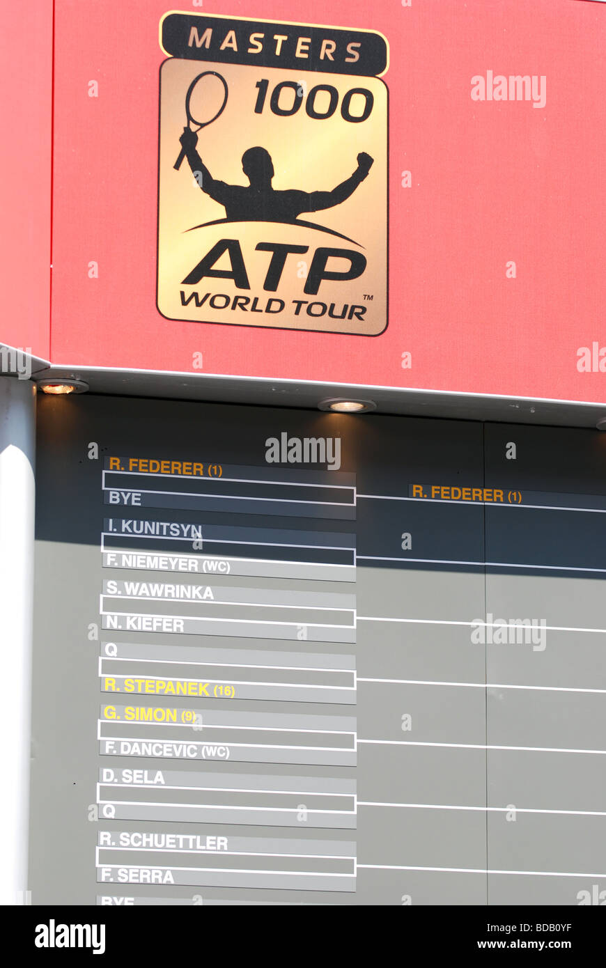 Tenis ATP World Tour tabla Foto de stock