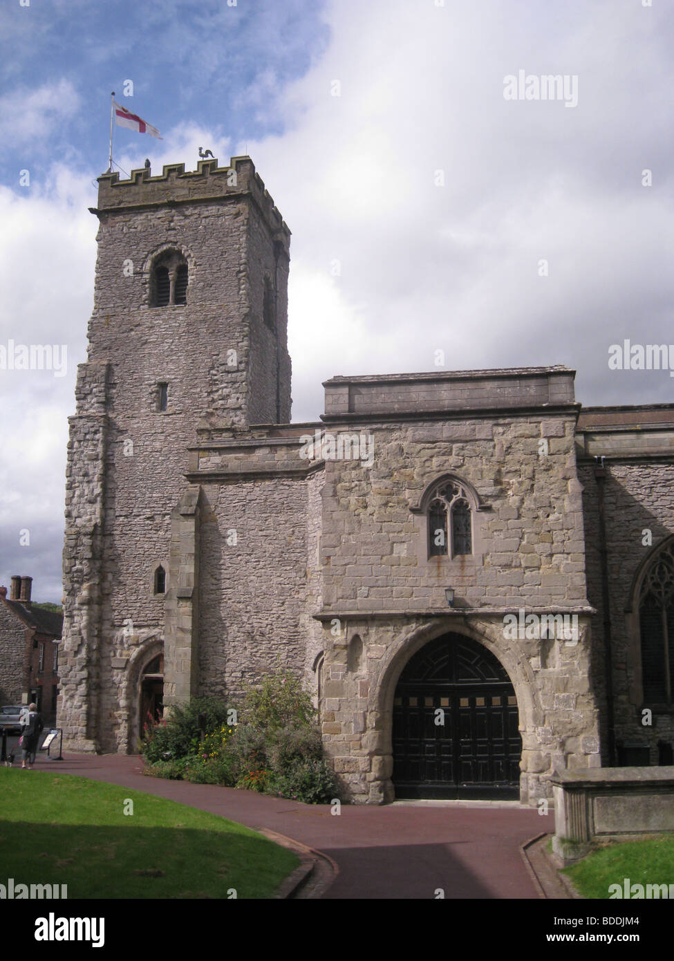 MUCH WENLOCK, Shropshire, Inglaterra - La Iglesia de la Santísima Trinidad Foto de stock