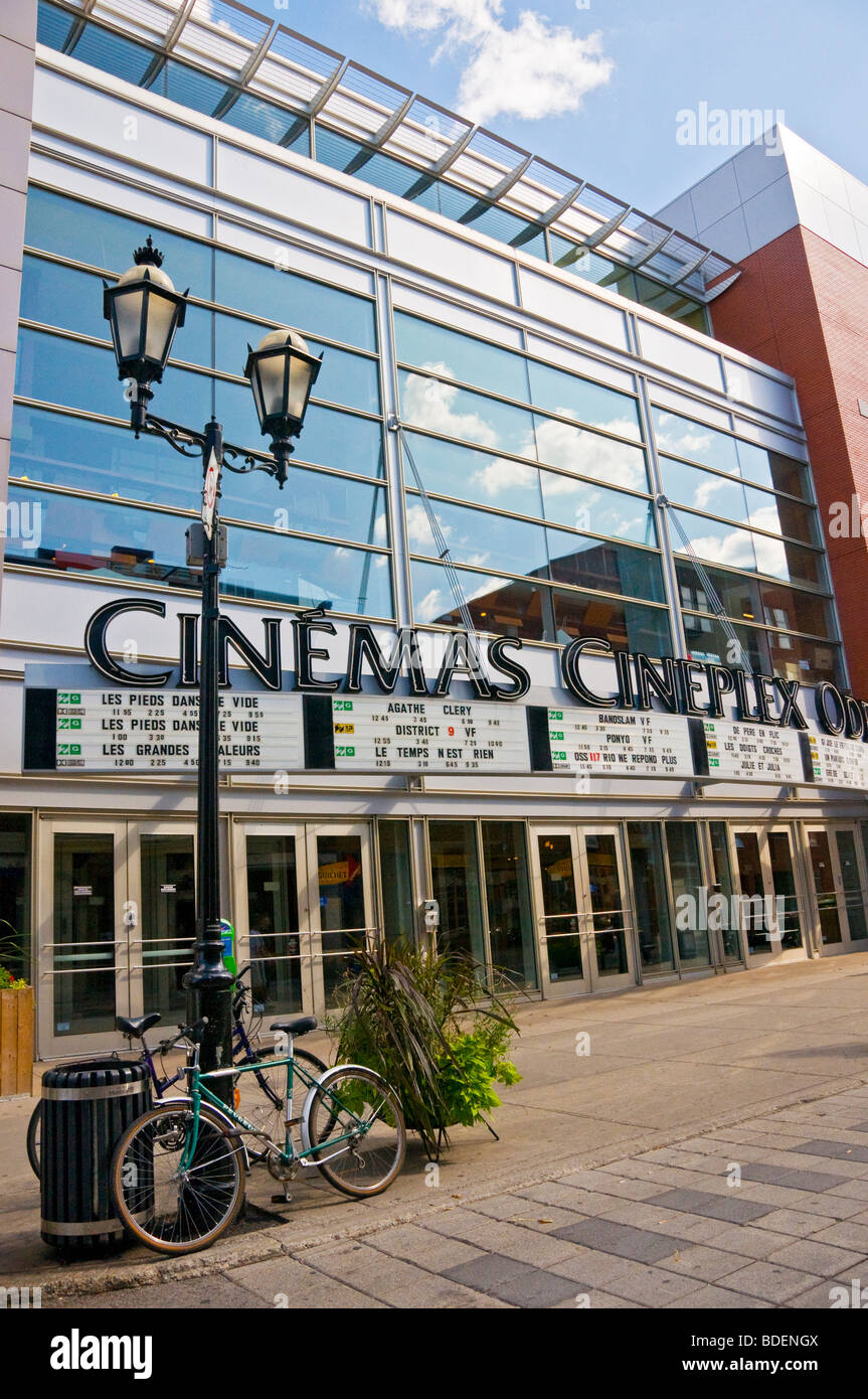 Idioma francés Cine Cines Cineplex Odeon en el Barrio Latino de Montreal Foto de stock