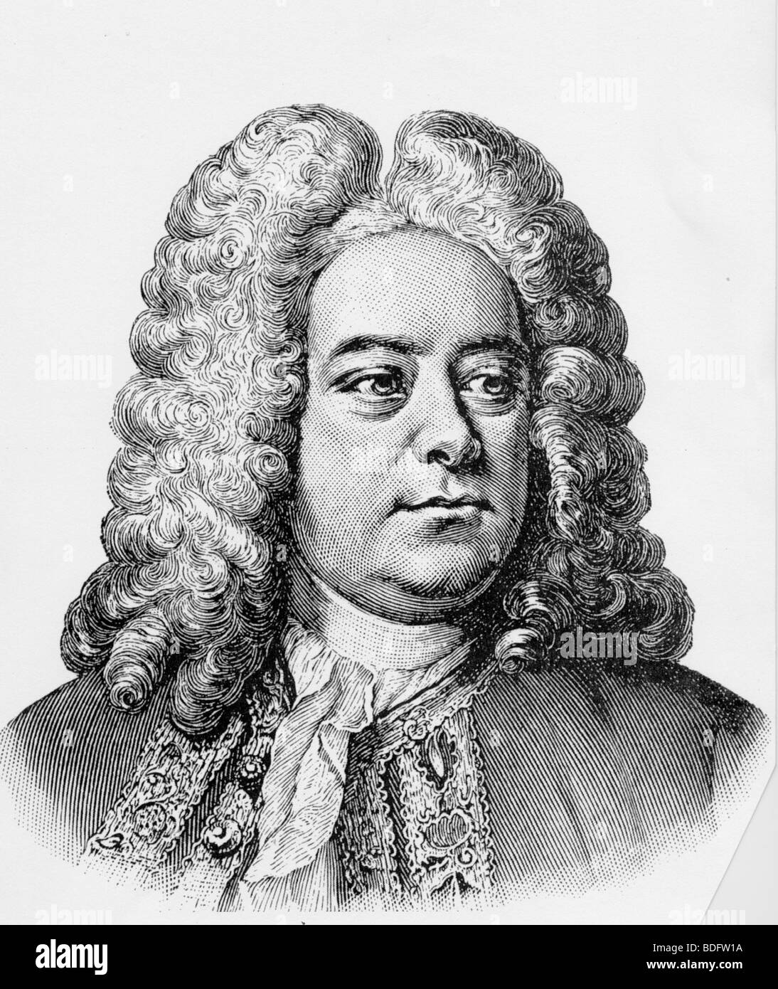 GEORGE FREDERICK HANDEL - compositor inglés nacido en Alemania 1685-1759 Foto de stock