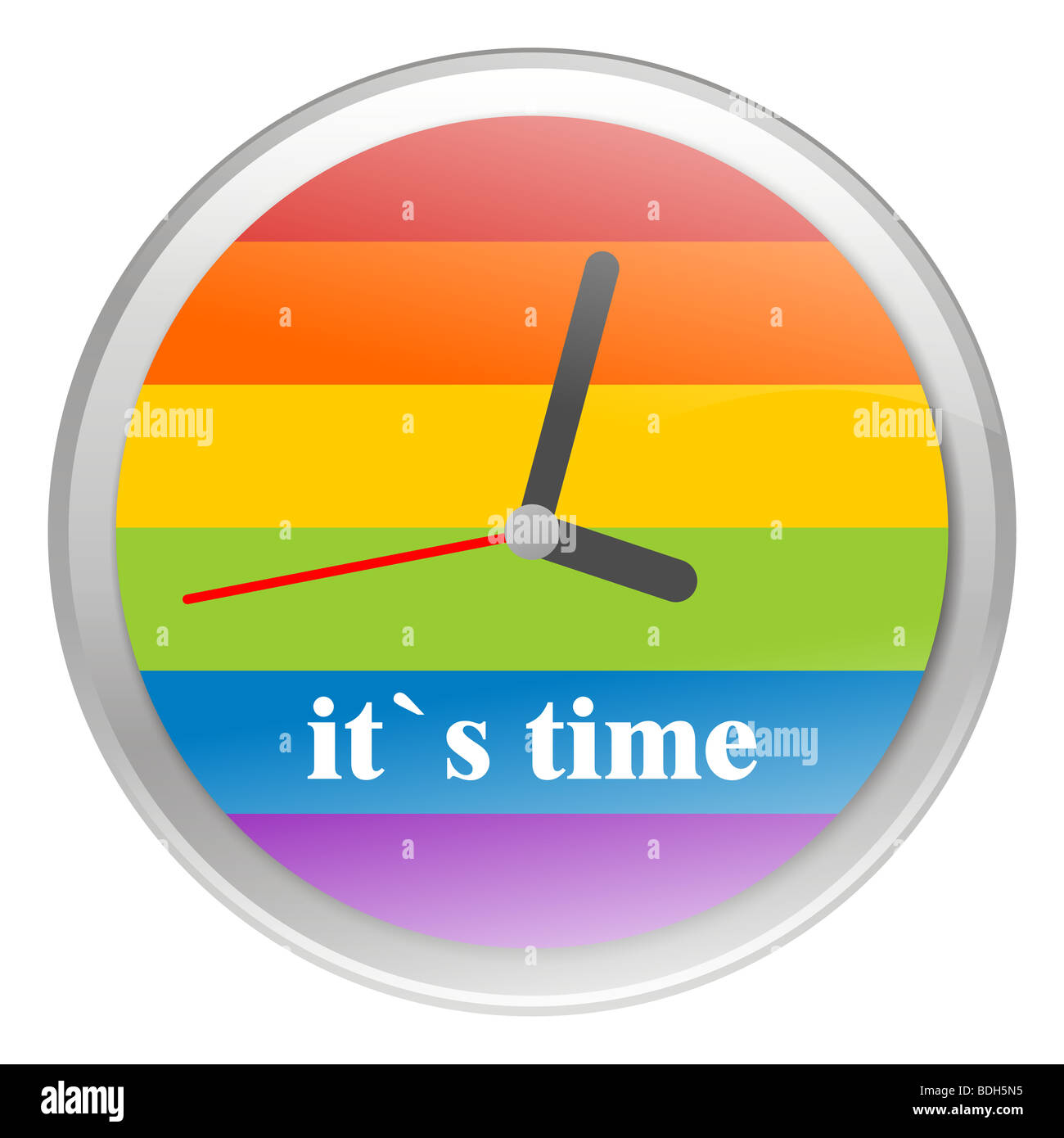 Reloj con una colorida bandera gay. Vector disponible Fotografía de stock -  Alamy