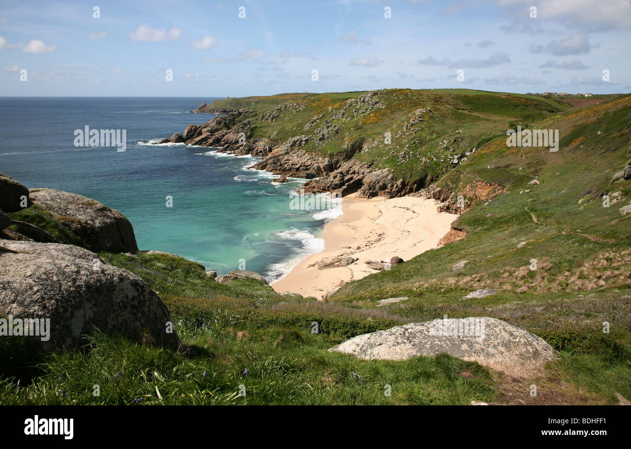 Cala Porthchapel Cornwall, Inglaterra Foto de stock