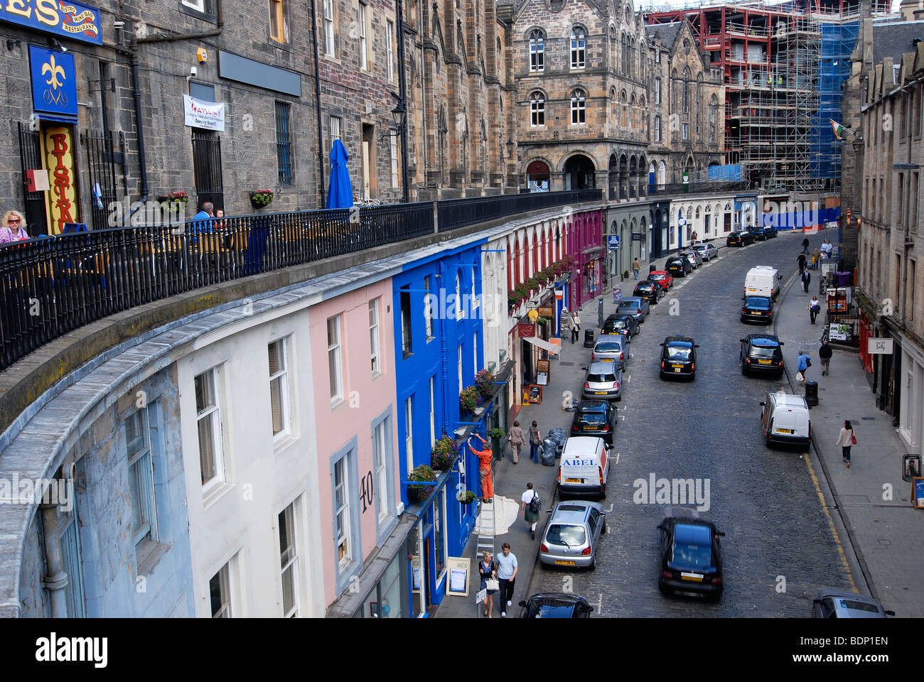 Desde arriba Victoria Street, Edimburgo, Escocia, Reino Unido, Europa Foto de stock
