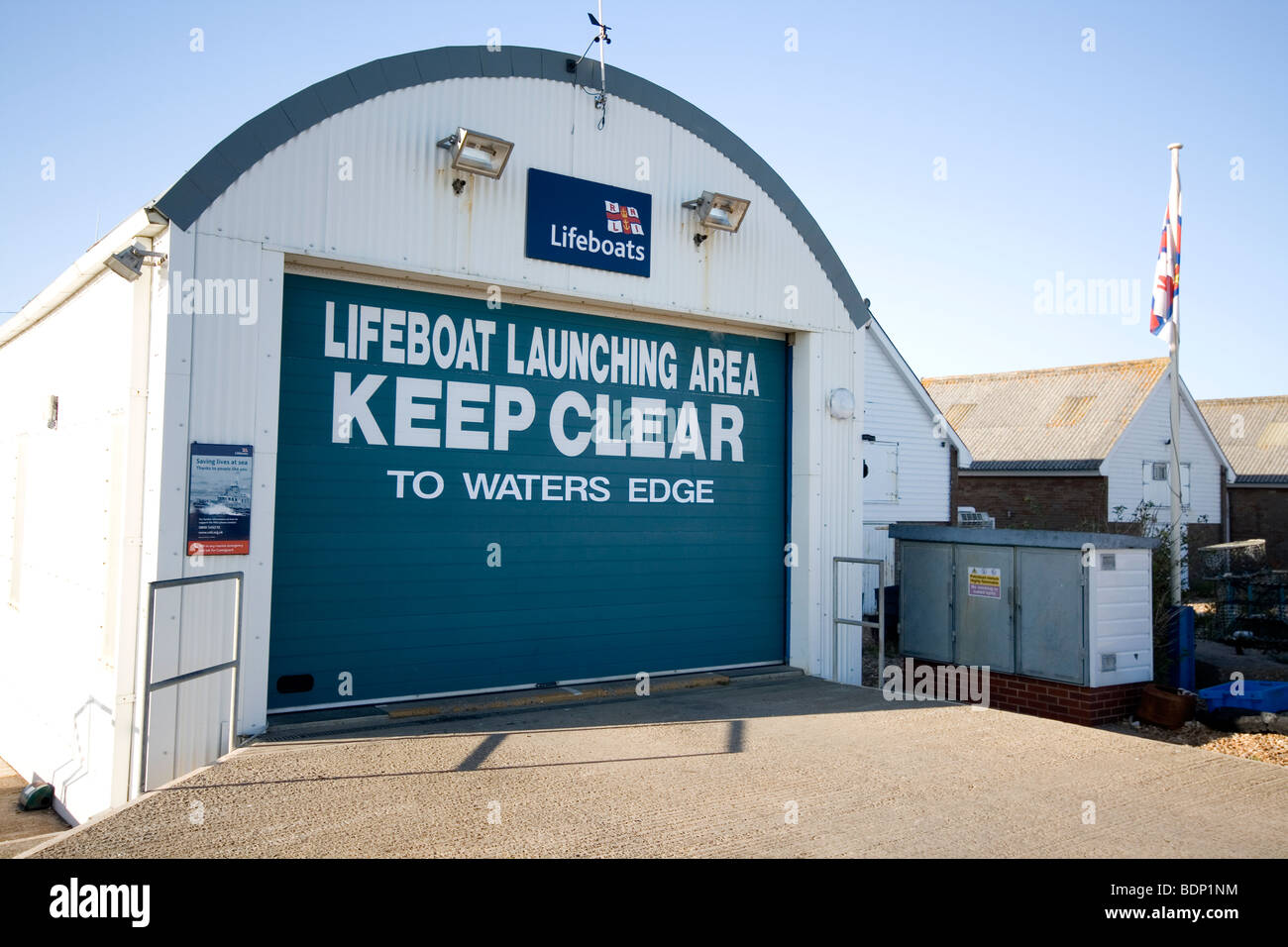 Casa de botes salvavidas en Eastbourne, Inglaterra. Foto de stock