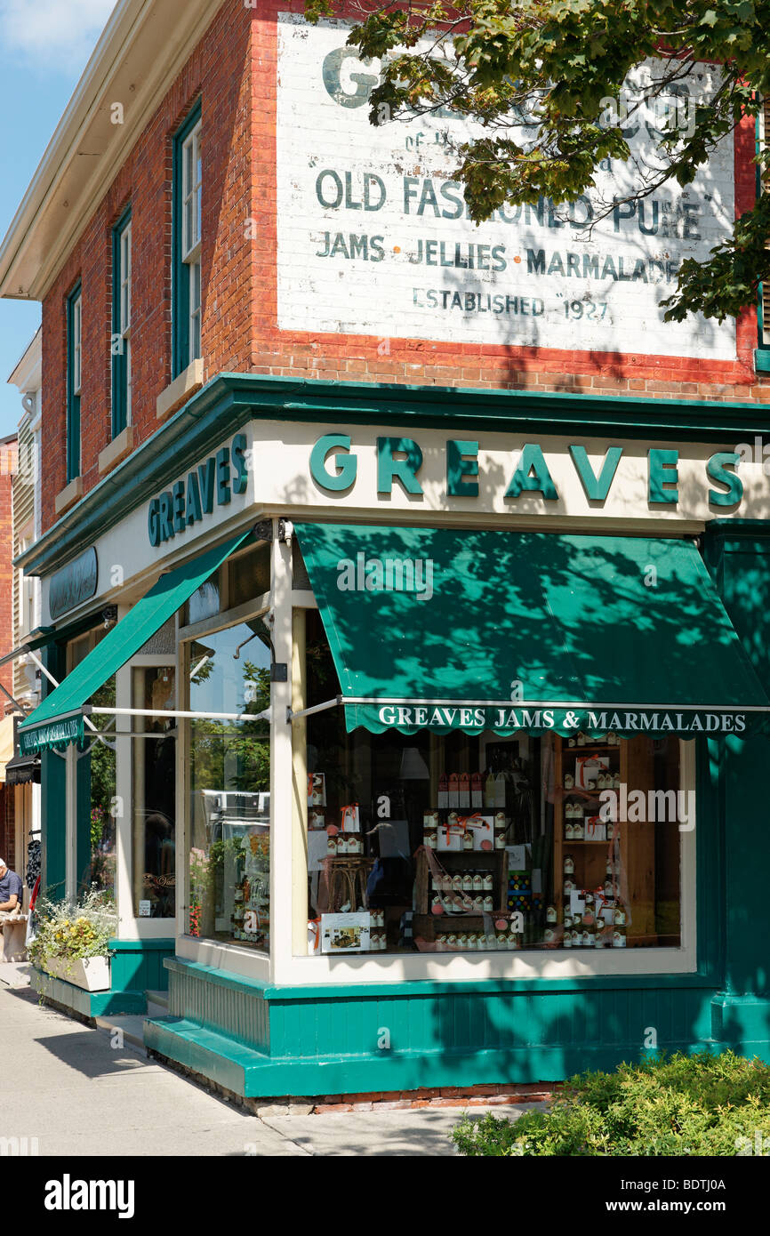 Greaves mermeladas jaleas y mermeladas shop abrió en 1927 en Niagara-on-the-Lake ciudad vieja Foto de stock