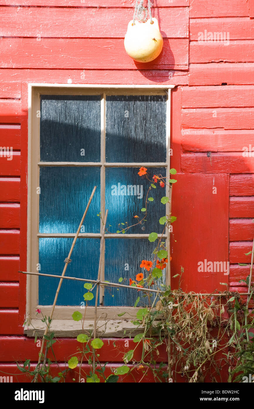 Rotes fischerhaus, rojo casa de pescadores, las islas Orkney, Escocia Foto de stock