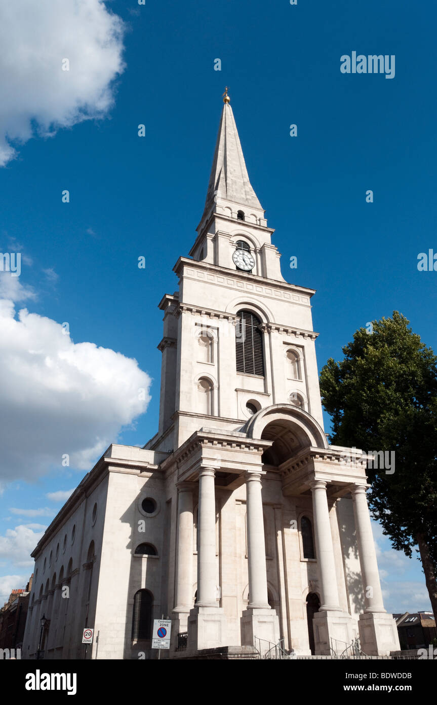 La Iglesia de Cristo de Spitalfields en el East End de Londres, Inglaterra, Reino Unido. Foto de stock