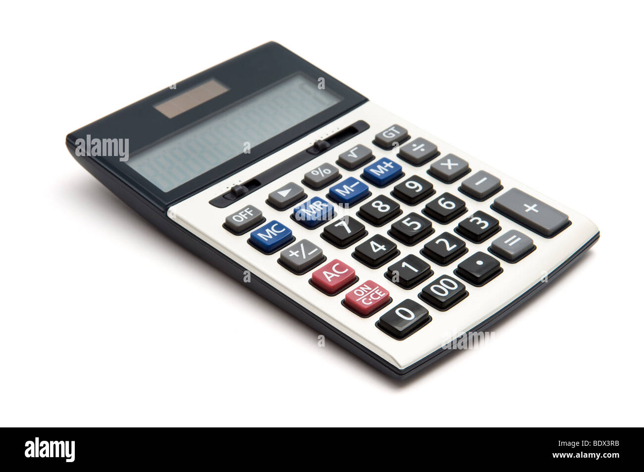 Calculadora empresarial aislado sobre fondo blanco. Foto de stock