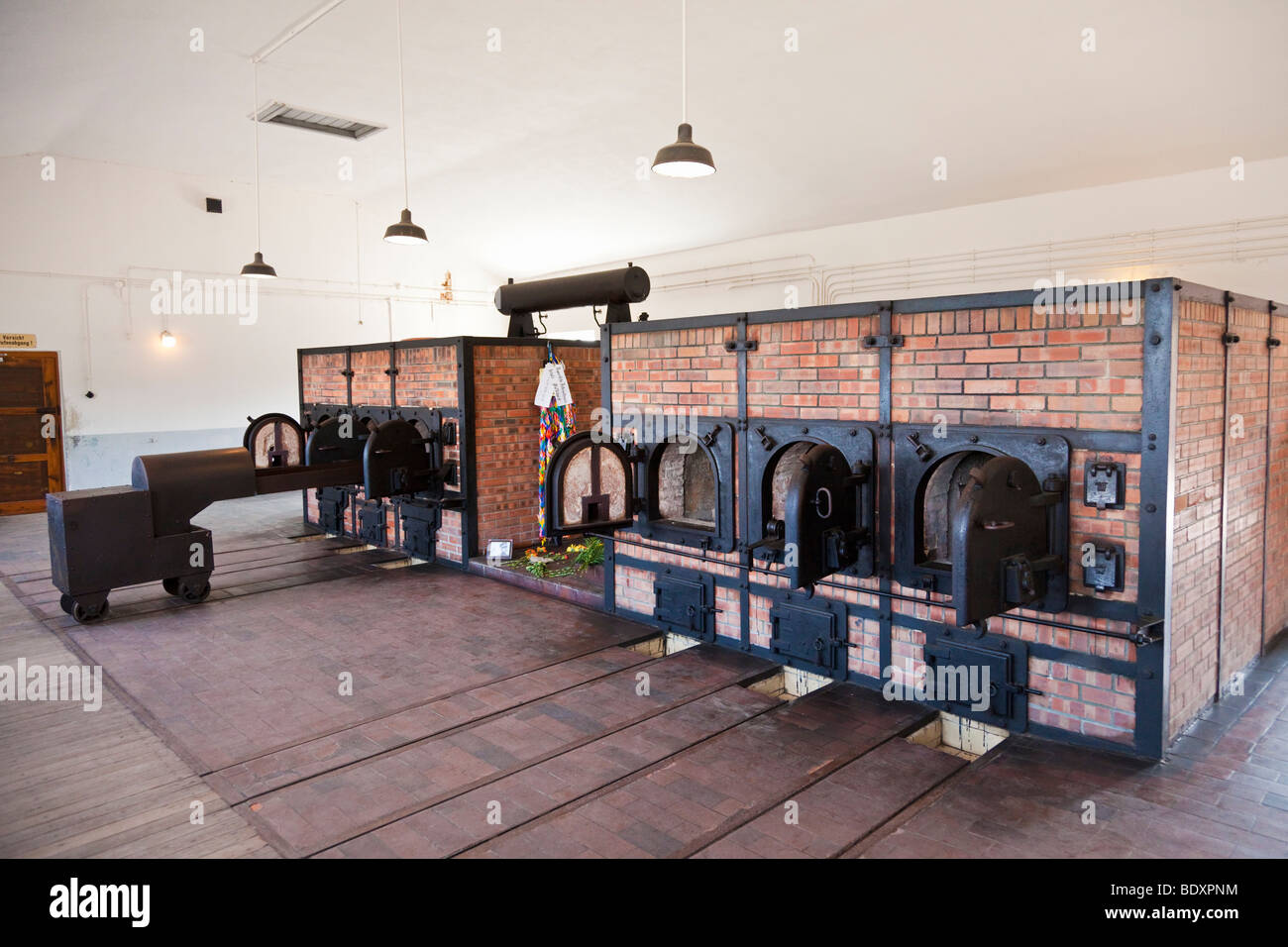 En los hornos crematorios del campo de concentración nazi en Buchenwald, Ettersberg, Alemania, Europa Foto de stock