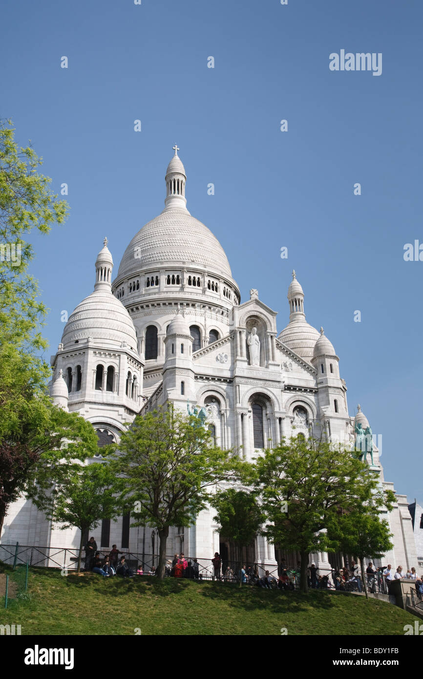 Basilique du Sacre Coeur, la Basílica del Sagrado Corazón, en París, Francia Foto de stock